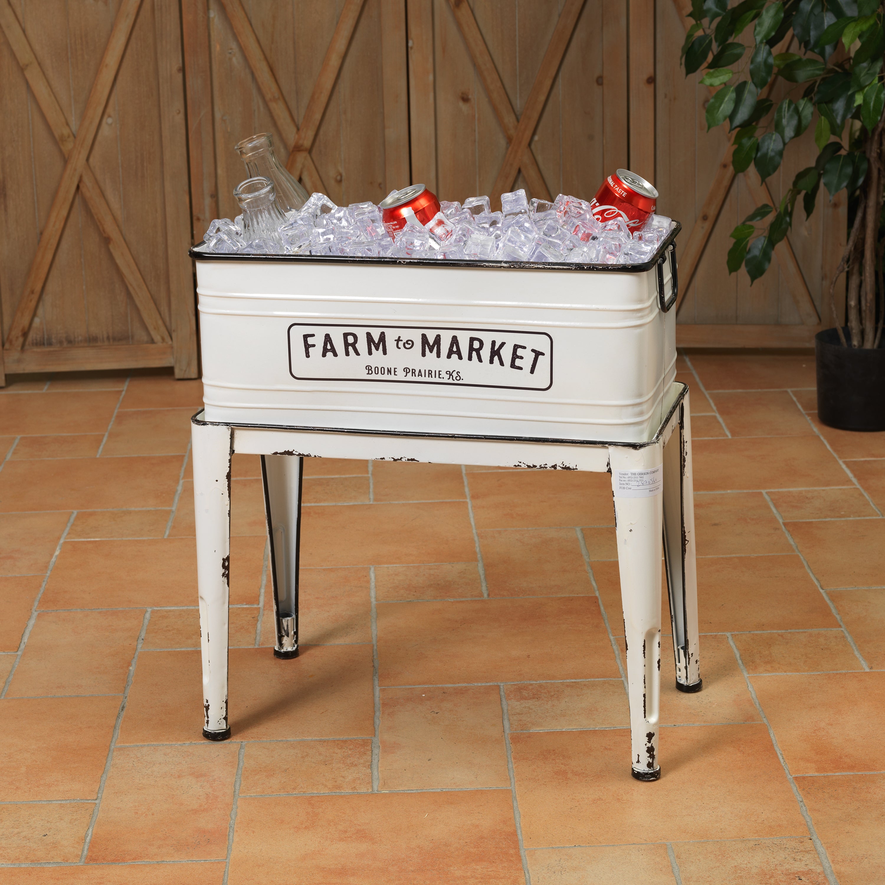 22.8 in. Antique Farmhouse White Metal Planter